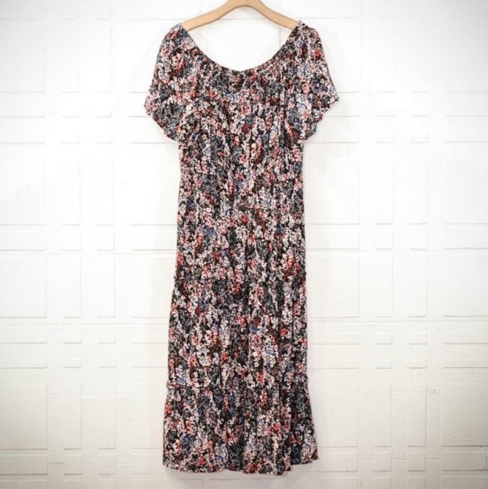 Maurice's, 0x, multi colored floral tiered off the shoulder dress